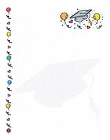 Graduation Cap & Balloons Stationery Printer Paper 26 Sheets