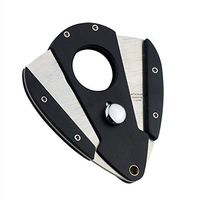 Cigar Cutter, Stainless Steel Cigar Scissors, Double-edged Portable Cigarette Pocket Multi-function Knife For All Sizes (color : Black)