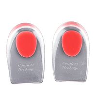 Silicone Heel Pads Cushions,Plantar Fasciitis Inserts, Heel Insert, Great for Heel Pain, Achilles Tendinitis for Men & Women- Pad & Shock Absorbing Support (red, 4 Pairs)