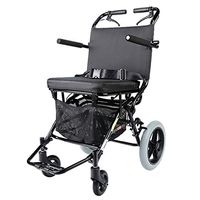 Rolling Walkers Wheelchair Manual Wheelchair Disabled Scooter Portable Shopping cart Old Man Folding Wheelchair Can Bear 100 kg (Color : Black, Size : 52.59680cm)