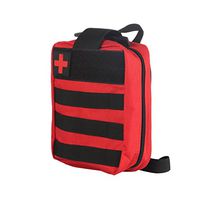 First Aid Backpack, ONEVER MOLLE compatible EMT first aid pouch 600D Water Resistant Nylon (Red)