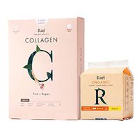 Rael Variety Pack - Organic Cotton Panty Regular Liners 1 Pack(20 Counts) and Youth Island Face Mask Sheet with Collagen 1 Pack(5 Sheets)