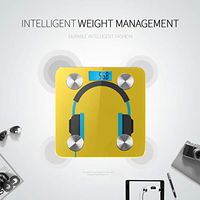LYAOE Bluetooth Body Fat Scale Headphones Icon Smart Wireless Scale with LCD Display Measuring Body Weight Bmi and Health Digital Scale