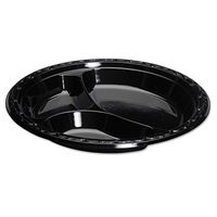 Genpak BLK13 Silhouette Plastic Dinnerware, Plate, 10.25 in, Black, 100/PK, 4 PK/CT