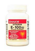 MAJOR E 100 IU DL-ALPHA TOCOPHERYL VITAMIN E-100 Unit Clr Lt Yellow 100 CAPS UPC 309040270603