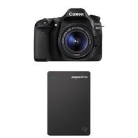 Canon Digital SLR Camera Body [EOS 80D] with EF-S 18-55mm f/3.5-5.6 Image Stabilization STM Lens with Seagate 1TB Hard Drive and 1-Year Amazon Drive - Black