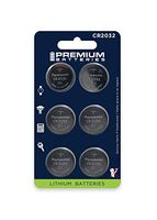 Premium Batteries Panasonic CR2032 3V Lithium Coin Cell Batteries Child-Safe (6 Pack)
