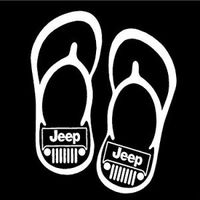 Chase Grace Studio Country Girl Jeep Flip Flops 4X4 Off Road Vinyl Decal Sticker|WHITE|Cars Trucks SUV Laptops Tool Box Wall Art|5.5" X 4.5"|CGS206