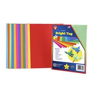 Hygloss HYG87848BN Bright Tag, Assorted Colors, 8.5" x 11", 48 Sheets Per Pack, 3 Packs