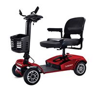 JCOCO T1 Transformer Automatic Folding Scooter for Adults and Seniors, RED, Lightweight Lithium Battery, with Anti Inclined Auxiliary Wheels and The Child seat