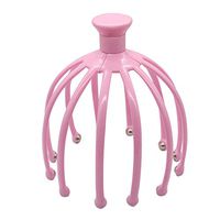 Head Scalp Massager, Portable Hand Held Scalp Massager with 12 Claw Carbon Iron Ball Roller for Hair Growth Stimulation, Home SPA Relaxation, Relief Stress (Pink)