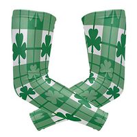 WXLIFE St Patricks Day Green Lucky Clover Sun Uv Protection Sport Arm Sleeves for Men Women Kids Running Basketball Cycling Arm Warmer Sleeves 1 Pair