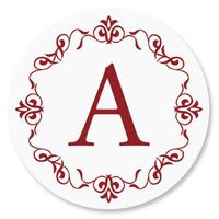 Personalized Ornate Initial Envelope Seals - Set of 144 Self-Adhesive, Flat-Sheet, 1-1/2" Sticker Seals, By Colorful Images