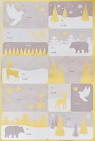 Pack of Traditional Christmas White and Gold Design Self Adhesive Gift Tags - Just Peel and Stick! - Festive Holiday Fun! to: / from: (Assorted Sizes)