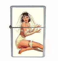Customized Collectables Pinup Girl Bride Vintage Sexy Flip Top Oil Cigarette Lighter