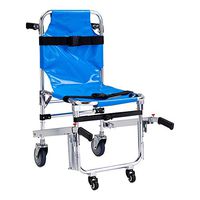 DYHQQ Stair Chair EMS Emergency 4 Wheels Ambulance Firefighter Evacuation Medical Transport Chair with Patient Restraint Straps, 350 lbs Capacity, Blue 36″ x 21″ x 28″