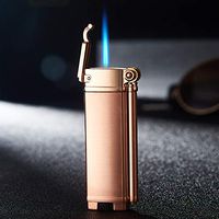 KATZONE - Flint Wheel Windproof Single Jet Flame Refillable Butane Cigarette/Cigar Torch Ligher (Rose Gold)