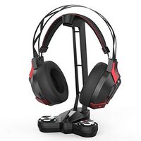 dodocool Gaming Headphones Stand Headset Stand with EQ7.1 Surround Sound, Headset Holder, LED Lights, 2 USB Ports 3.5mm Audio Jacks and a Microphone Jack, Black