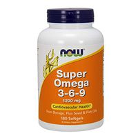 NOW Supplements, Super Omega 3-6-9 1200 mg with a blend of Fish, Borage and Flax Seed Oils, 180 Softgels