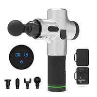 Summeishop Massage Gun Fascia Gun,Deep Tissue Massager with 4 Massage Heads and LCD Touch Screen,Noise Reduction Mute Muscle Stimulation Pain Relief Percussion Therapy Massage Gun Sweet