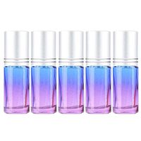 5Pcs 5ml Roller Bottles for Essential Oils Stainless Steel Ball-Travel Perfume Bottle Refillable-Glass Roller Bottles with Stainless Steel Ball-Portable Perfume Refillable Bottle (N05)