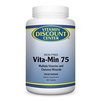 Vitamin Discount Center Vita-Min 75 Multivitamin, Iron Free, Vegetarian, 180 Tablets