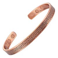 Holistic Magnets® Solid Copper Bracelet for Pain Relief Mens Womens Magnetic Bracelet for Arthritis Tendonitis Joint Wrist Healing Bangle (LB)-Labyrinth (M: Wrist 6.5-7.6 inch)