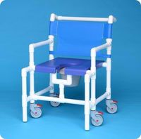 Oversize Shower Chair Commode - SCC8250OSBMSMM - Blue Molded Seat - Maroon Mesh Backrest