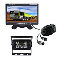 Vehicle Backup Camera with Monitor Kit,18LED IR Night Vision 4 Pin IP68 Waterproof Reverse Rear Camera + 7" Car LCD Monitor Parking System 12V-24V With 49ft Extension Cable For Bus Truck Trailer RV Ca