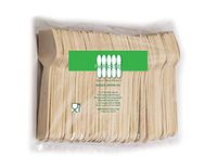 Perfect Stix Green Spoon 95- Wooden Square Compostable Cutlery Taster Spoon with Concave, 3-1/2" Length, 300 Count