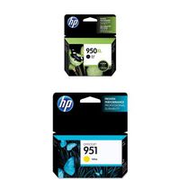 HP 950XL Black High Yield Original Ink Cartridge (CN045AN) and HP 951 Yellow Original Ink Cartridge (CN052AN) Bundle