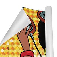 Gift Wrapping Paper Roll African American Woman Music for Birthday,Holiday,Wedding,Baby Shower Gift Wrap - 3Rolls - 58inch x 23inch Per Roll