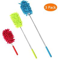 Microfiber Duster 3 PCS,KMEIVOL Dusters for Cleaning Extendable Microfiber Hand Duster Washable Microfibre Cleaning Tool Dusters for Cleaning Home, Office, Car