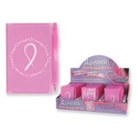 Bulk Buys Breast Cancer Awareness Notepad and Pen Set - Case of 72