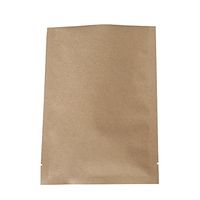 QQ Studio Open Top Kraft Mylar Heat Sealable Bags (100 Pack) (Brown Open Top, 4.7" x 7.1" (12cm x 18cm)