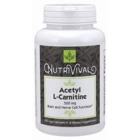 Nutrivival Acetyl-l-Carnitine 500mg Highly Bioavailable Form to Help Maintain Neurological Health* 100 Vegetarian Capsules