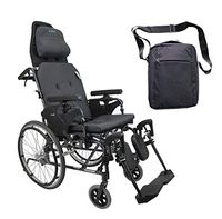 Karman MVP502 16" X 16" seat Lightweight Ergonomic Reclining Wheelchair | Free Front Zip Pocket Medical Utility Bag Black!