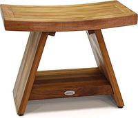 (Fully Assembled) AquaTeak Patented 24" Asia Teak Shower Bench with Shelf