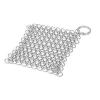 YAIKOAI 2 Pieces Stainless Steel Cast Iron Cleaner Chainmail Scrubber Home Cookware Kitchen Cleaning Tool for Baking Sheet, Tea Pot, Pans