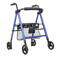 Standard Walkers Walker Collapsible Elderly Scooter Help People with Limited Mobility Disabled Auxiliary Equipment Four-Wheeled Trolley (Color : Blue, Size : 8065cm)