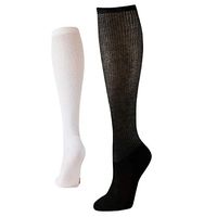 +MD 4 Pack Women’s Extra Wide Non-Binding Diabetic and Circulatory Bamboo Over The Knee Socks with Cushioned Sole 2Black2White9-11