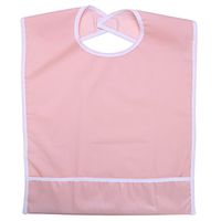 Adult Bib Waterproof Adult Eating Bib Reusable Mealtime Clothing Protector Dining Aid(Pink)