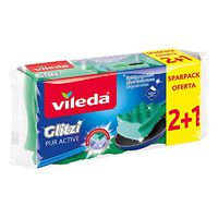 Vileda Glitzi PUR Active Pots and Dishes Cleaner, Pack of 3 Units