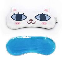 Winmoom Cat Dog Cute Sleep Eye Mask with Gel pad for Sleeping, Super Soft and Light for Insomnia Puffy Eyes, Shift Work Blindfold Eyeshade for Men and Women Kid
