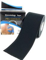 Hütz Kinesiology Tape Pro Edition - Hypoallergenic, Latex Free and Moisture Resistant - Sports and Rehabilitation Tape for High Performance. Black 2" x16.4'
