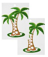 Kattinatt Swedish Wash Towels Palm Tree 2 Pack
