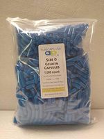 PurecapsUSA - 1,000 Fillable Light Blue Empty Gelatin Capsules - Size 0 (1,000 Separated Capsules)