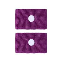 general3 2Pcs Travel Profession Supply Motion Sickness Wrist Band Anti Nausea Anti Corona Wristband for Car Sea Plane Boat (Purple)