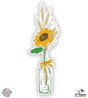 GT Graphics Sunflowers in Glass Jar - 12" Vinyl Sticker Waterproof Decal