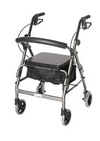 Essential Medical Supply Featherlight 4 Wheel Walker/Rollator with Loop Hand Brakes, Silver